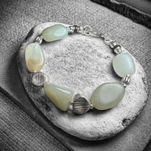 和田青白玉 隨形銀製手鍊