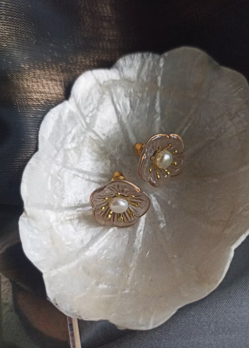 梅花珍珠耳環