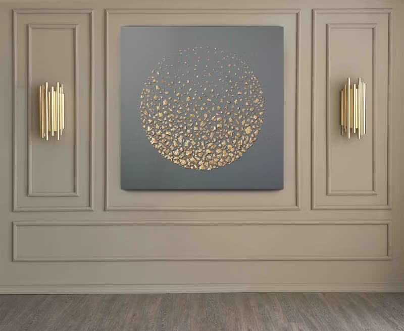 Painting Gold | High Textured Wall art | Space painting | Meteorites