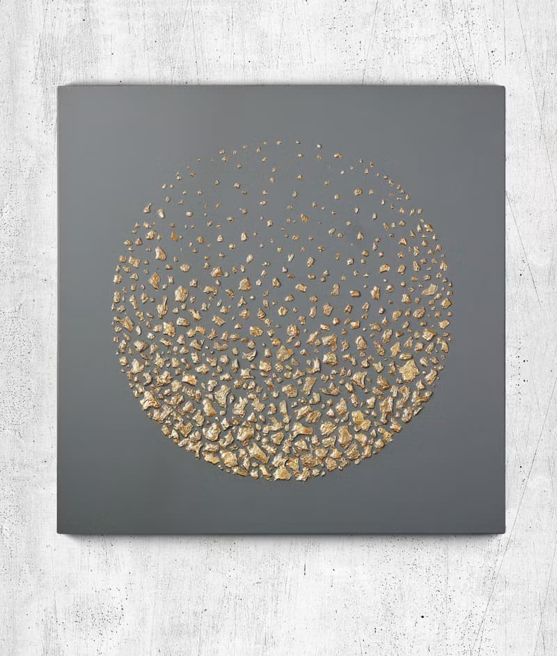 Painting Gold | High Textured Wall art | Space painting | Meteorites