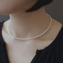 限量現貨 - 不規則米粒淡水珍珠串 14Kgf 包金頸鍊項鍊 光澤亮麗