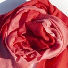 喀什米爾Cashmere/羊絨圍巾/純羊毛圍巾披巾/戒指絨披肩-草莓漸層