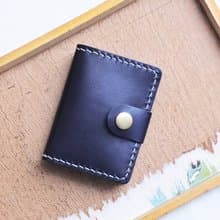 對摺3咭位1風琴位名片夾 紺藍NAVY 好好縫 皮革材料包 咭套 卡片