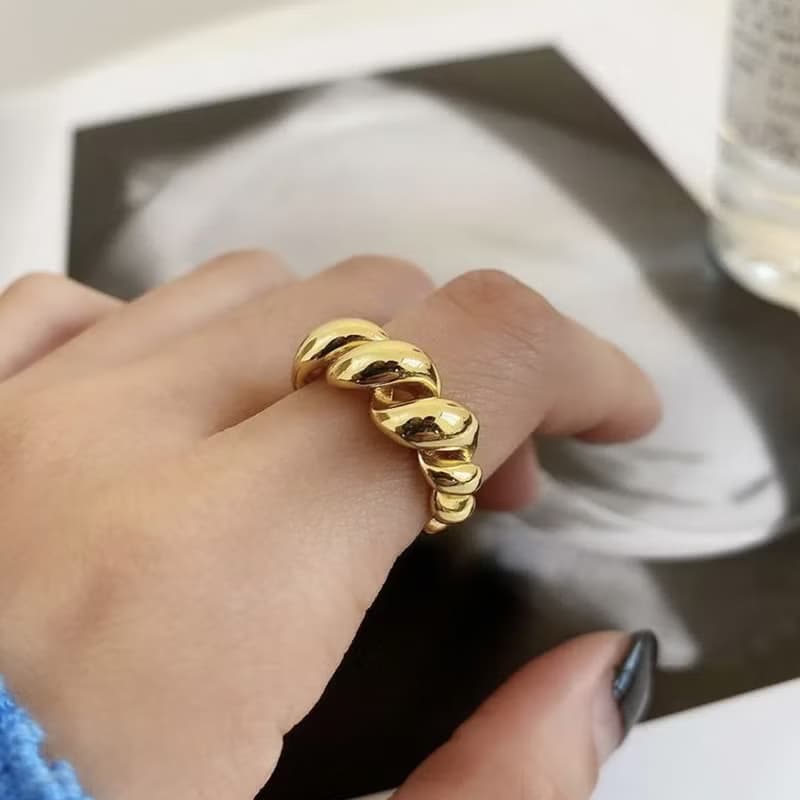 復古雙層繩結純銀戒指 DOUBLE RING