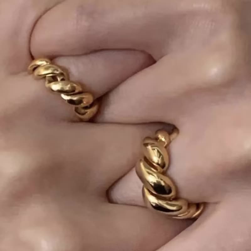 復古雙層繩結純銀戒指 DOUBLE RING