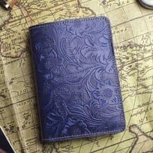 頭層牛皮護照套 手工真皮護照夾 帶筆環 出國旅遊