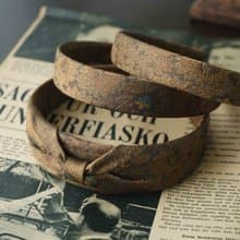 古董領帶改製手工髮箍YvesSaintLaurent-YSL黃銅-蝴蝶結/窄版