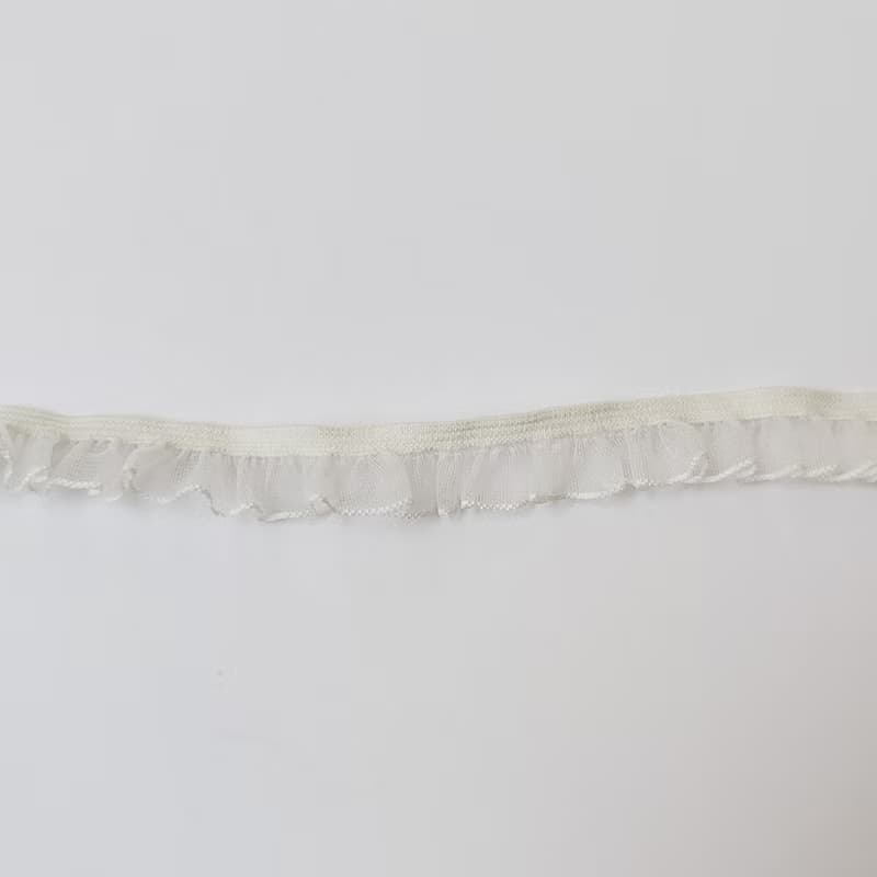 裸肌感 彈力半透花邊蕾絲choker-單邊 白 復古風