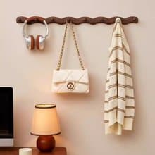 波浪掛衣桿 牆上衣帽收納掛鉤 實木衣架