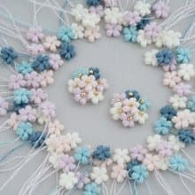 小花のブーケピアス/イヤリング