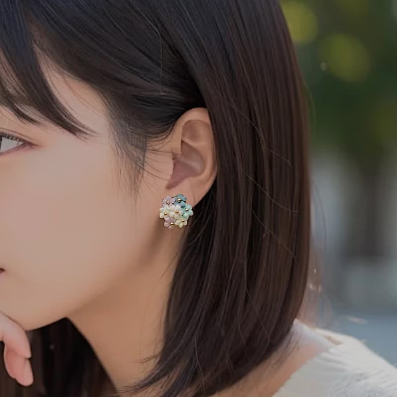 小花のブーケピアス/イヤリング
