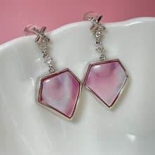 幻紫 馬貝珍珠 古典風格 純銀 滿鑲鋯石 靈動款 耳飾