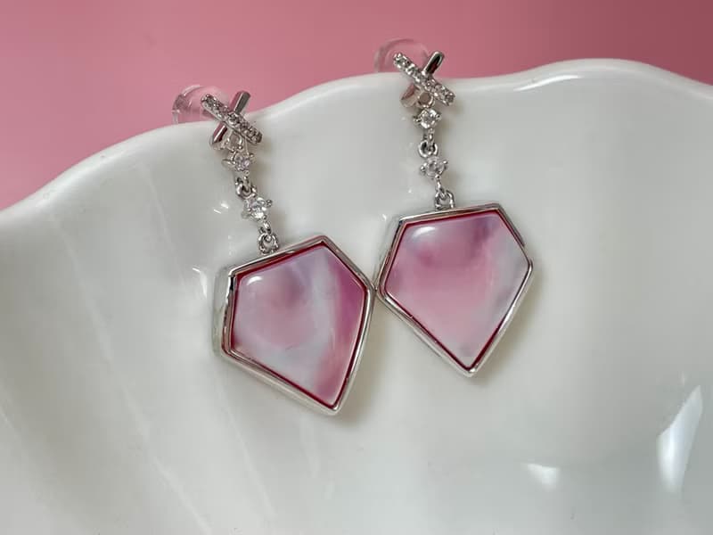 幻紫 馬貝珍珠 古典風格 純銀 滿鑲鋯石 靈動款 耳飾