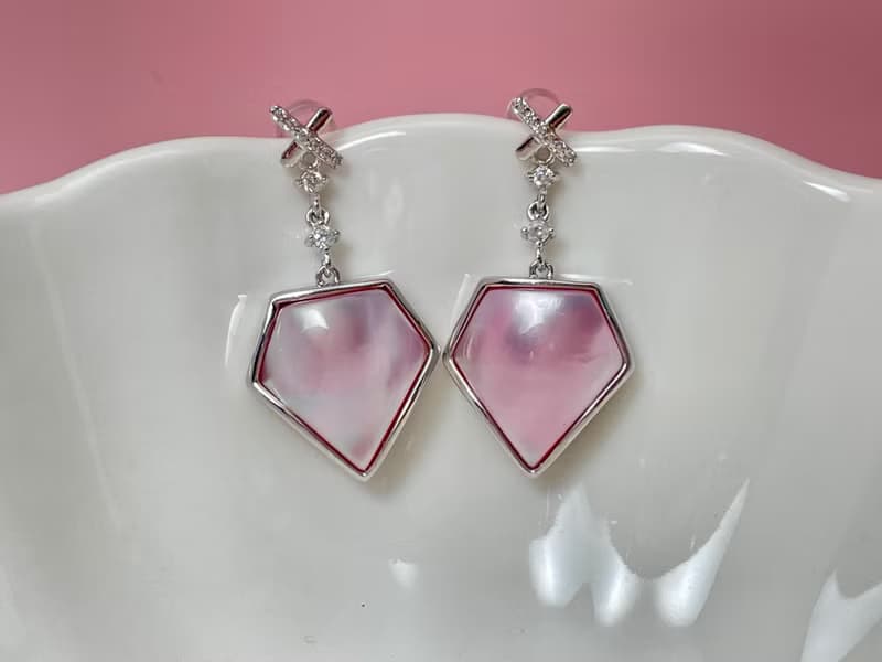 幻紫 馬貝珍珠 古典風格 純銀 滿鑲鋯石 靈動款 耳飾