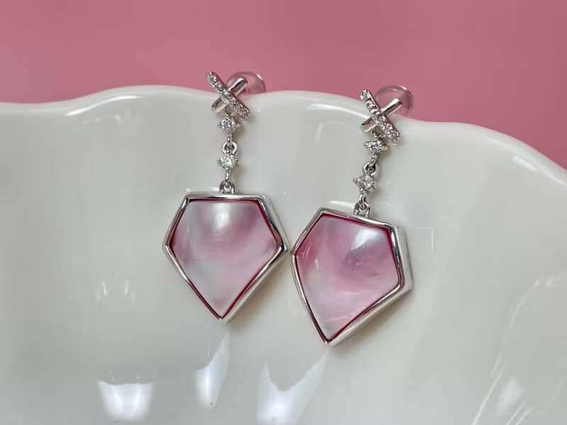 幻紫 馬貝珍珠 古典風格 純銀 滿鑲鋯石 靈動款 耳飾