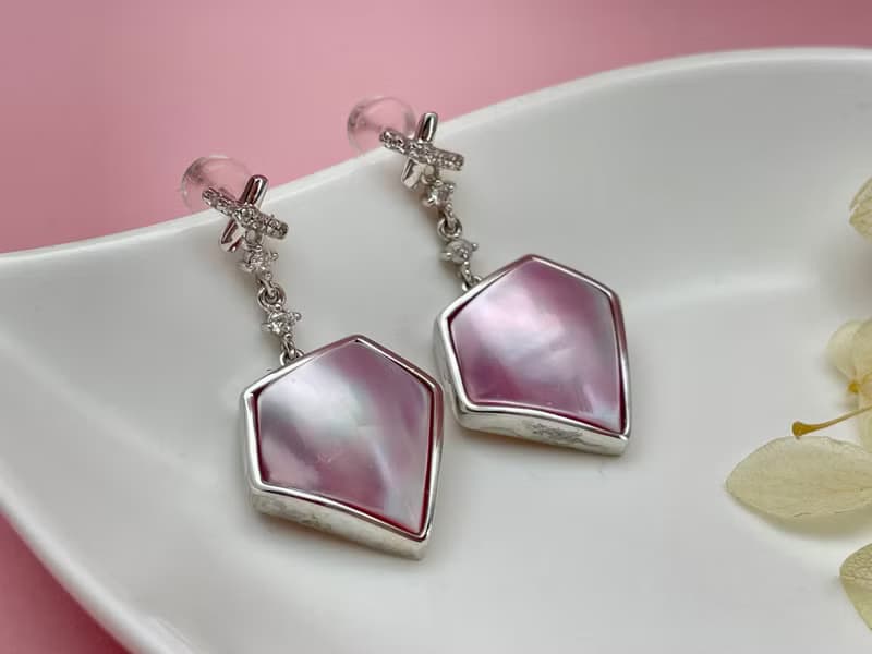 幻紫 馬貝珍珠 古典風格 純銀 滿鑲鋯石 靈動款 耳飾