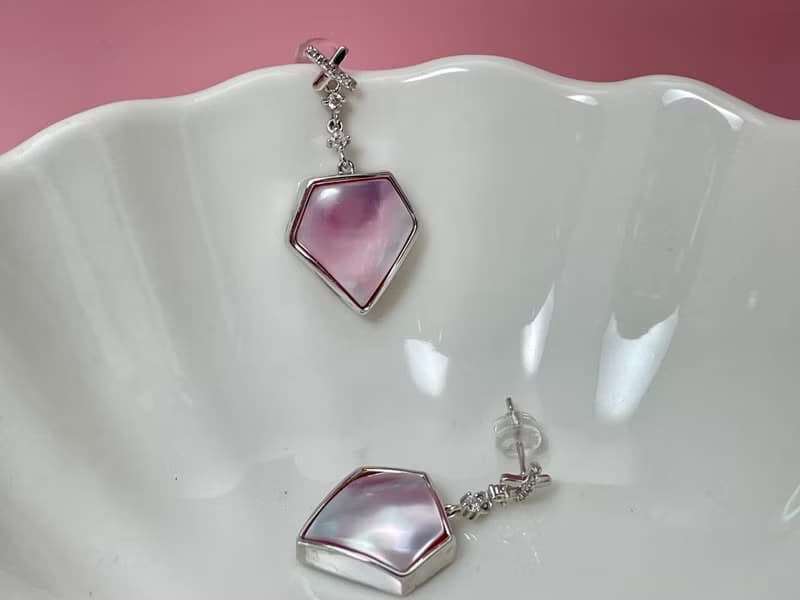 幻紫 馬貝珍珠 古典風格 純銀 滿鑲鋯石 靈動款 耳飾