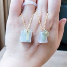 【親翠】天然翡翠 冰睛精緻可愛鑰匙鎖頭包鎖骨鏈 | 低調奢華