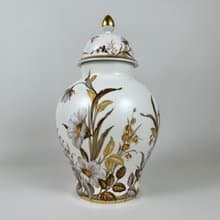 帶蓋陶瓷薑花瓶 Kaiser 夏日盛開 德國 1979-1990