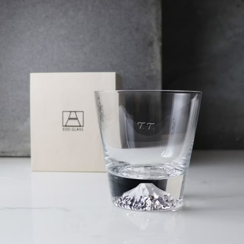 【富士山杯 X MSA玻璃雕刻】日本江戶硝子Fuji水晶杯(桐箱包裝)