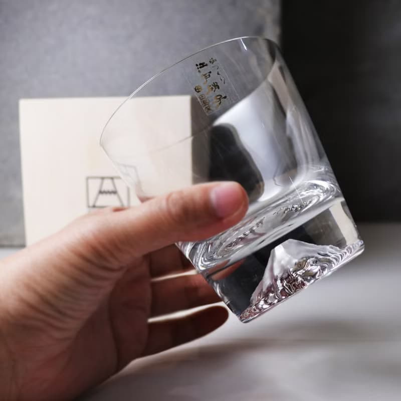 【富士山杯 X MSA玻璃雕刻】日本江戶硝子Fuji水晶杯(桐箱包裝)