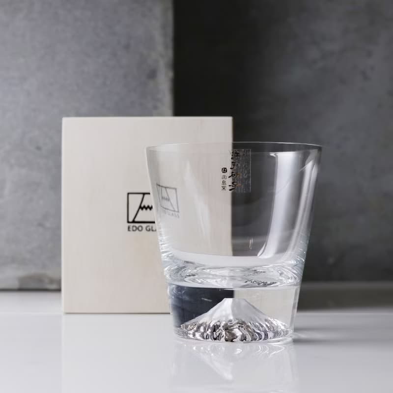 【富士山杯 X MSA玻璃雕刻】日本江戶硝子Fuji水晶杯(桐箱包裝)