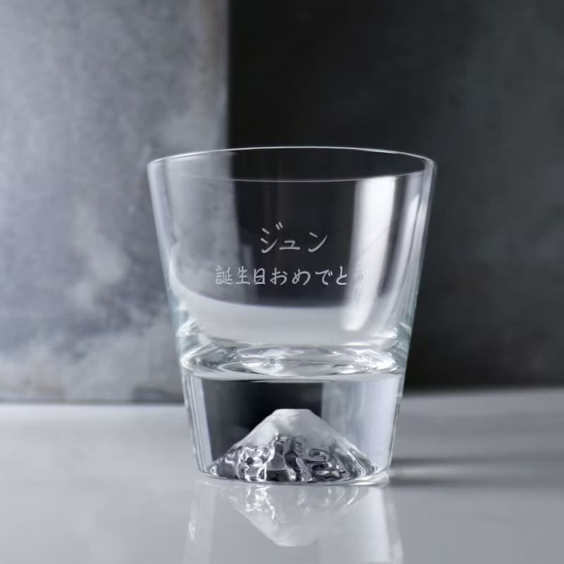 【富士山杯 X MSA玻璃雕刻】日本江戶硝子Fuji水晶杯(桐箱包裝)