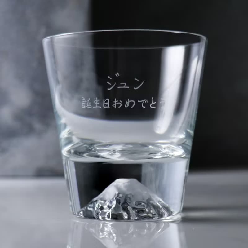 【富士山杯 X MSA玻璃雕刻】日本江戶硝子Fuji水晶杯(桐箱包裝)