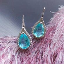 Vintage Jewelry 西洋古董飾品 藍沁 水滴 針式耳環