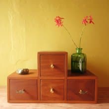 ShouZhuo handmade---黃銅小魚兒手把凸型小櫃