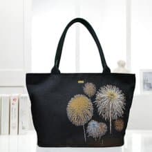 肩背托特包 大容量 / 防潑水 平織緹花 煙花菊