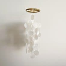 PRE-MADE | Finnish Restr._White(M) Circle | Capiz Shell Wind Chime Mobile|#0-324