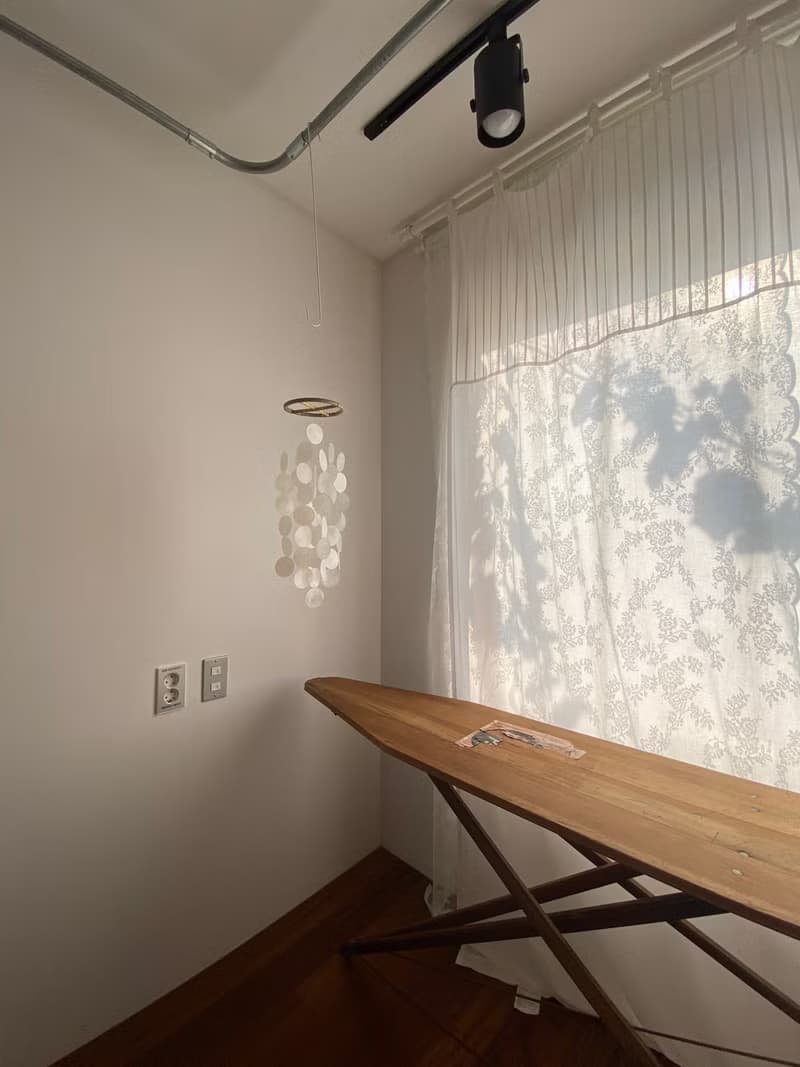 PRE-MADE | Finnish Restr._White(M) Circle | Capiz Shell Wind Chime Mobile|#0-324