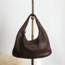 【 日本直送　名牌中古包 】Bottega Veneta ボッテガ・ヴェネタ ショルダーバッグ ブラウン レザー ホーボーバッグ vintage  8kxwhy