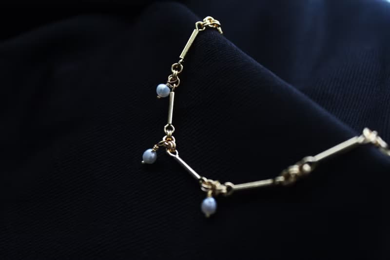 雪境-Pearl人魚眼淚珍珠22K骨節手鍊