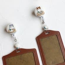 手作好禮 ALL PASS 上學貓伸縮扣環 +卡套 悠遊卡證件套卡夾