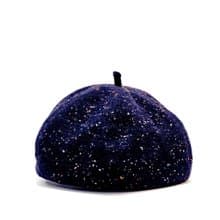 【HiGh MaLi】文青時尚南瓜帽/復古深藍彩點紗#vintage#禮物