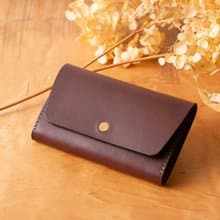 シンプルなマチつきカードケース 名刺入れ　Patan-card マチつき #Chocolate【入学祝】【就職祝】【カスタム可能なギフト】