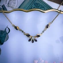 Van Dell 波浪金葉紫礦項鍊—美國古董首飾 Vintage Jewelry
