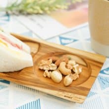 天然柚木咖啡盤-波點款 25*12│不上漆原木製早午餐盤露營野餐