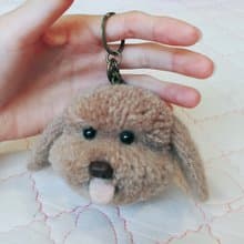 純手工製作長耳貴賓鑰匙圈