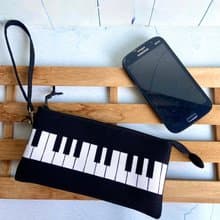 鋼琴五層手機長夾 日本棉布 附手腕帶 聖誕 生日 開學交換禮物