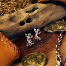 【新品】蜥蜴耳環/易扣式/純銀/單隻