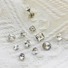 母親節禮物【幾何淨白】醫療鋼單鑽耳針 | 自用送禮 | 水晶飾品
