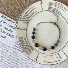 招財銀色天鐵隕石編織手鍊