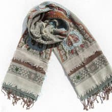 羊絨毯 刺繡毛毯 羊毛蓋毯 保暖披肩 寒流必備 水煮羊毛披肩/針織圍巾/刺繡圍巾/羊絨披巾/喀什米爾Cashmere-花