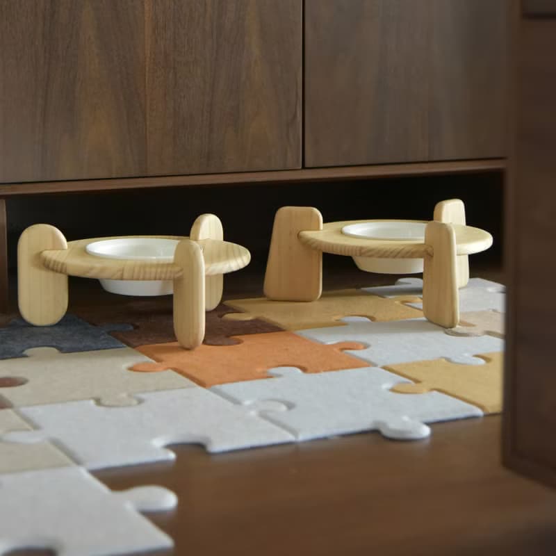 【實木寵物碗架】輕鬆搭配碗盤 小型犬/貓可用