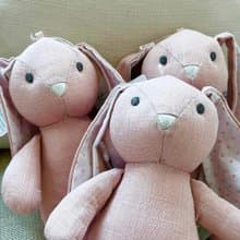北歐 瑞典 Teddykompaniet Elina棉麻兔兔 (霧粉)