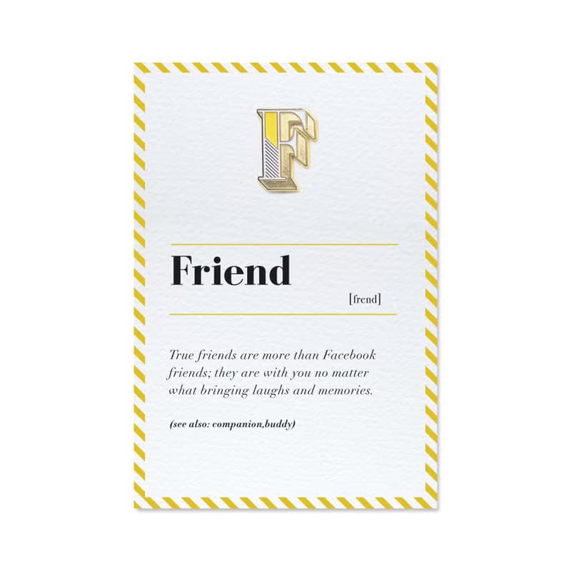 F / Friends-琺瑯徽章卡－附信封 開學季 情人卡 萬用字母卡