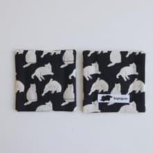 big big cat coasters - one day (black)
